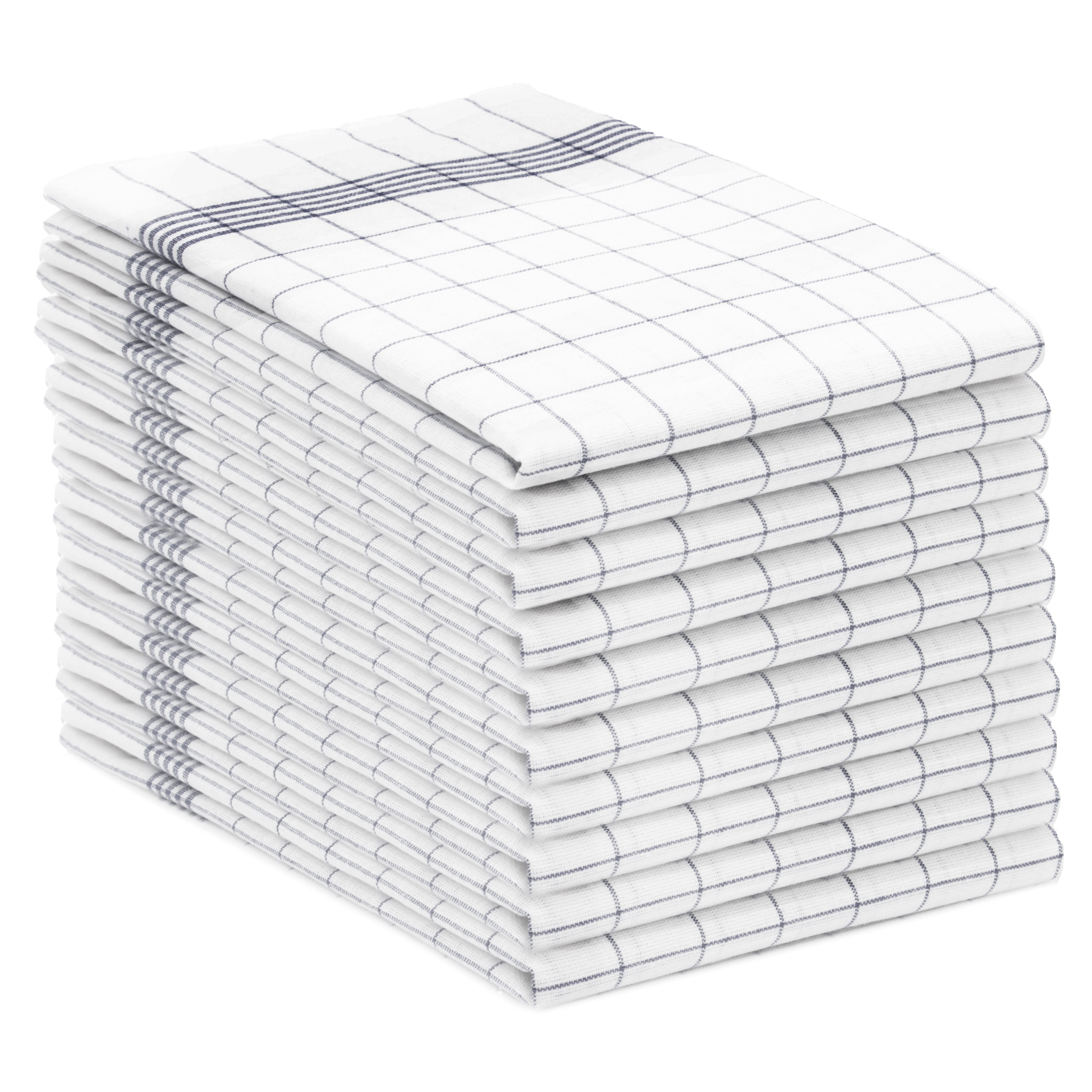 10er Set Geschirrtücher Baumwolle 50x70 cm grau-weiß-kariert Hauptbild