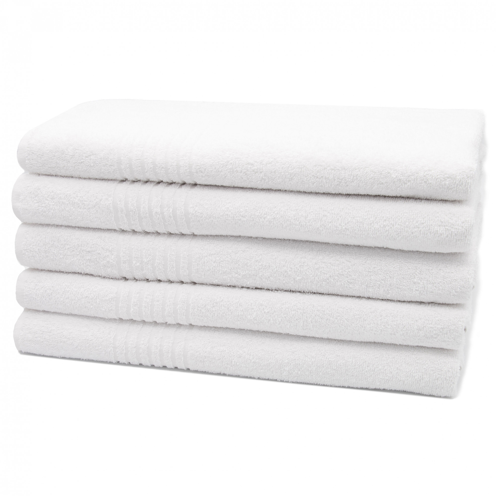 5er Set Saunahandtücher 70x180 cm Baumwolle 380 g/qm weiß Hauptbild