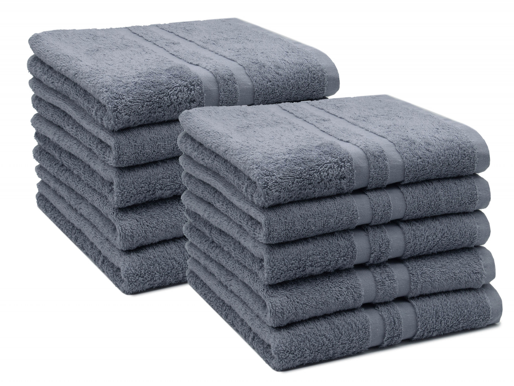 10er Set Handtücher 50x100 cm Baumwolle 450 g/qm grau Hauptbild