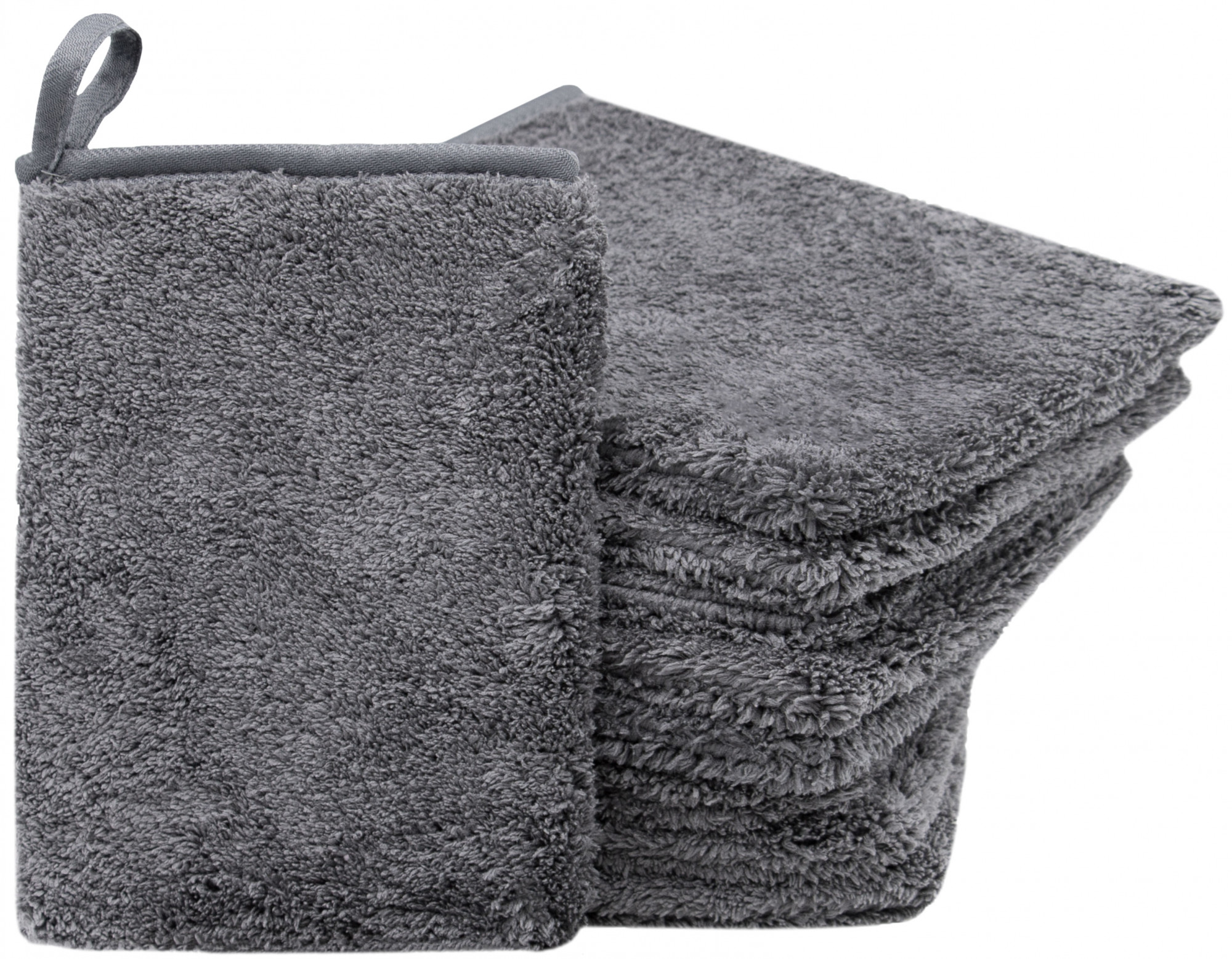 9er Set Waschhandschuhe 16x21 cm Mikrofaser grau Hauptbild