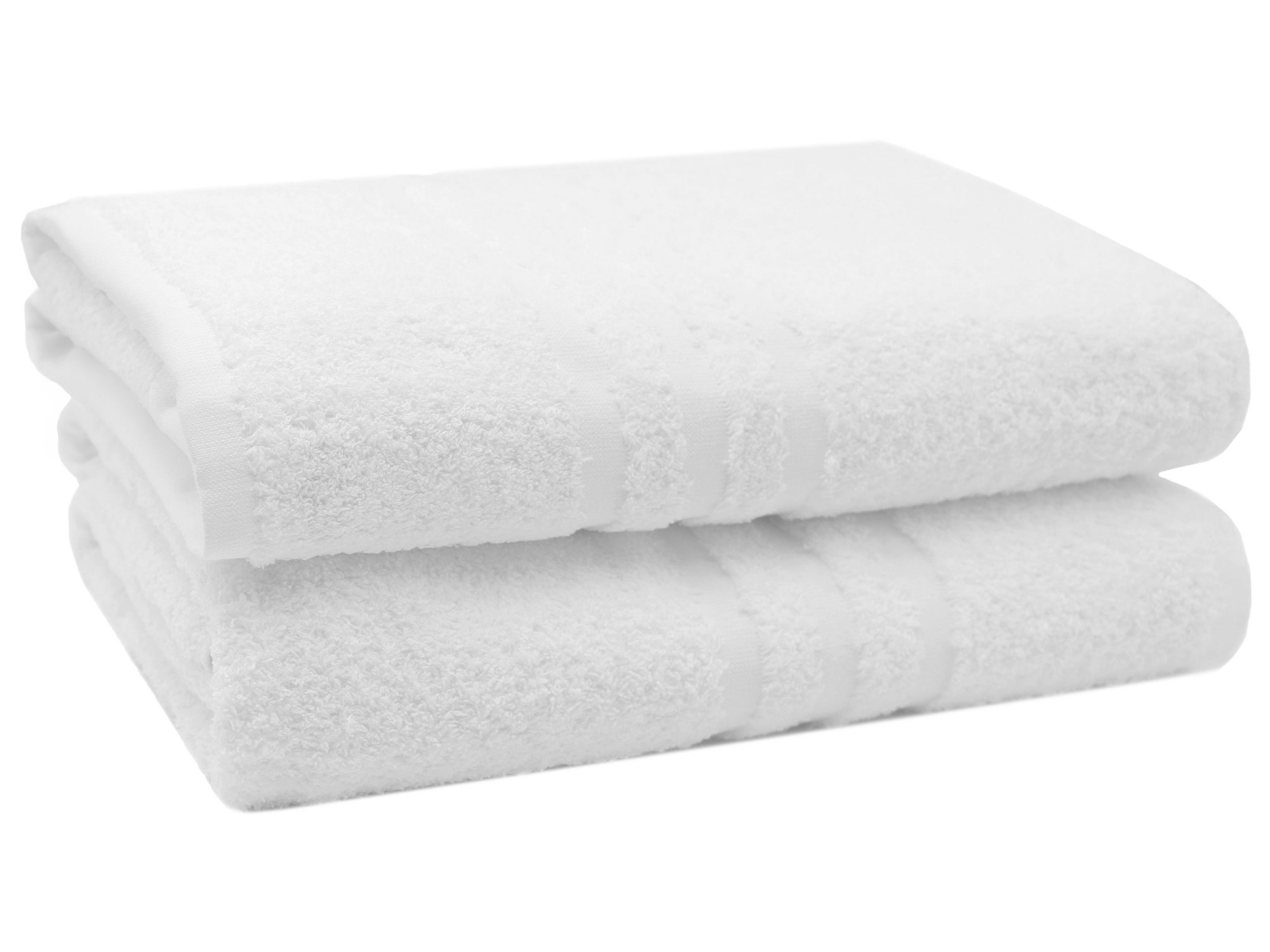 2er Set Badetücher 100x150 cm Baumwolle 550 g/qm weiß Hauptbild