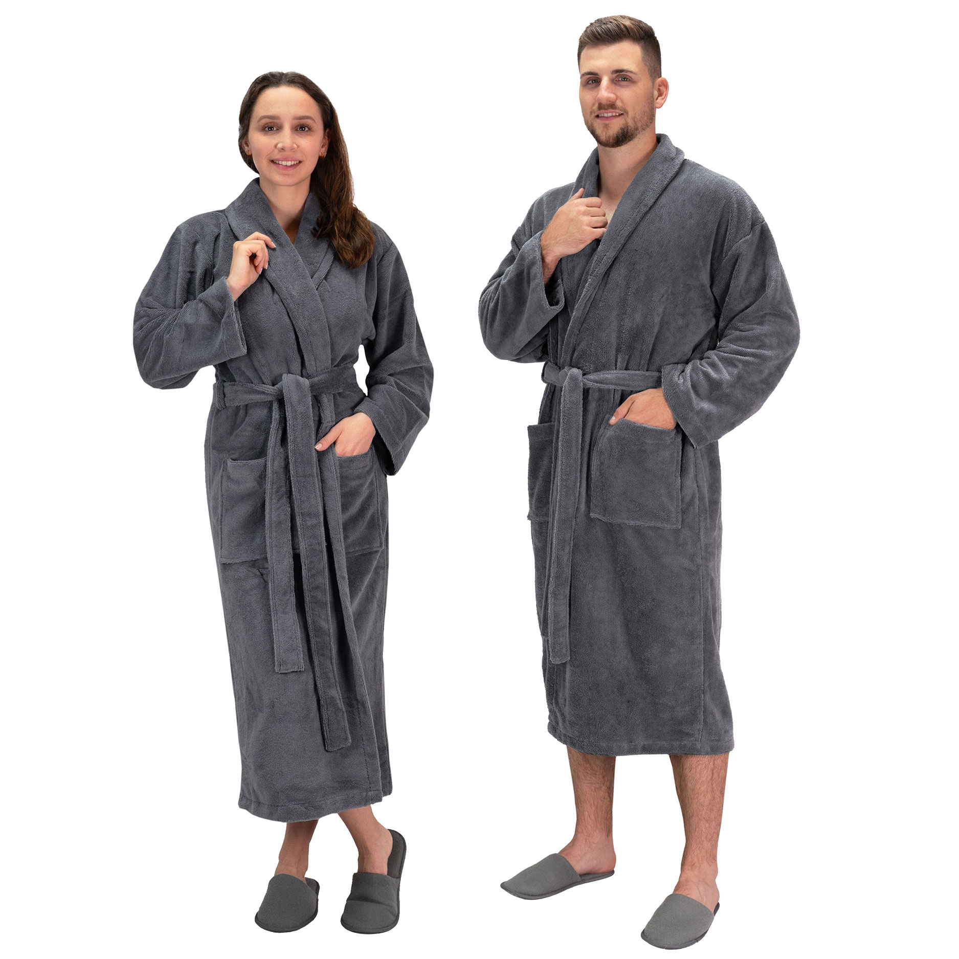 Unisex Bademantel Innen: 100% Baumwolle XXL graphit Hauptbild